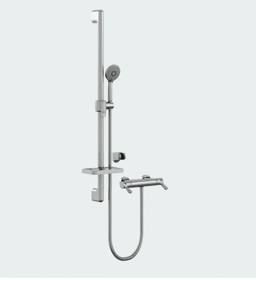 A thermostatic mixer shower with an adjustable handset